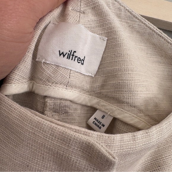 Aritzia Wilfred Light Beige Linen Pants Size 8 - Picture 3 of 9